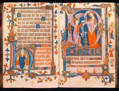 Dos páginas de Un Libro de Horas, c1350 de Unbekannt