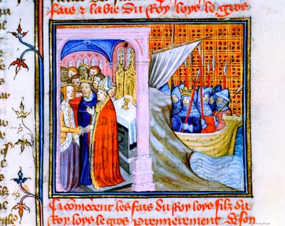 Dos escenas de la Crónica de San Denis, finales del siglo XIV de Unbekannt
