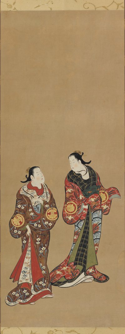 Dos mujeres altas con túnicas oscuras, período Edo, 1615-1868 de Unbekannt
