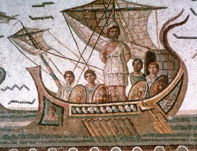 Ulises y las sirenas, mosaico romano, siglo III d.C. de Unbekannt