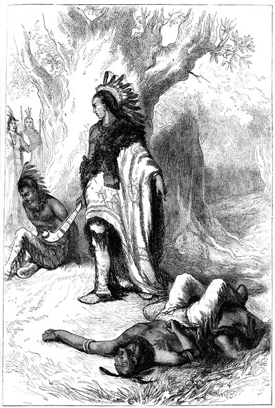 Uncas y Miantonomoh, 1643 c. 1880 de Unbekannt
