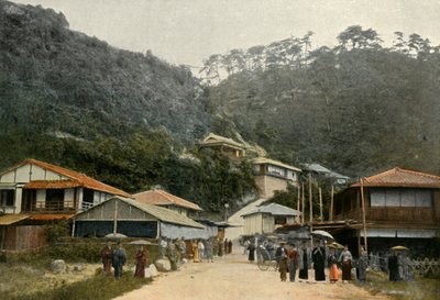Une Rue A Nunobiki, Pres De Kobe, Un camino en Nunobiki, cerca de Kobe, 1900 de Unbekannt