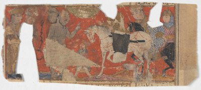Escena no identificada y fragmento de texto de un libro de Shahnama, ca. 1330-40 de Unbekannt