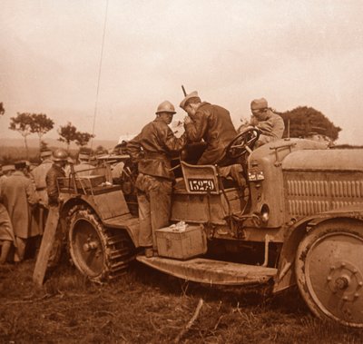 Uso del cabrestante para el globo de barrera, Somme, norte de Francia, c. 1914-c. 1918 de Unbekannt