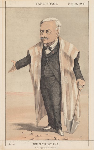 Vanity Fair: Hombres del día, No. 2 Suprimió un istmo, 1869 de Unbekannt