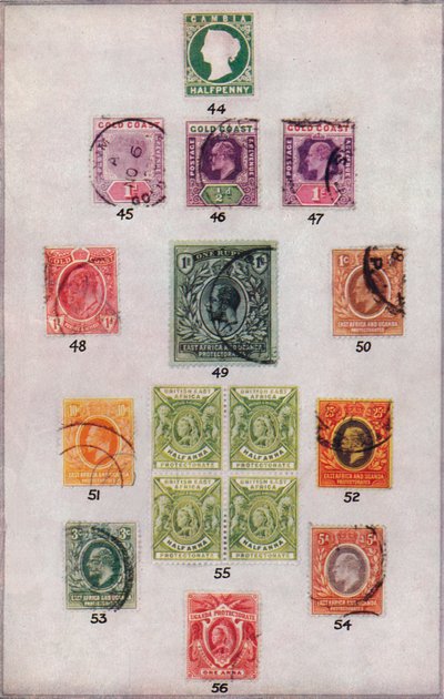 Varios sellos de África Nos. 44-56, c1943, 1944 de Unbekannt