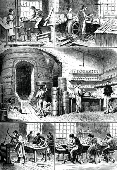Varios procesos de alfarería, c. 1880 de Unbekannt