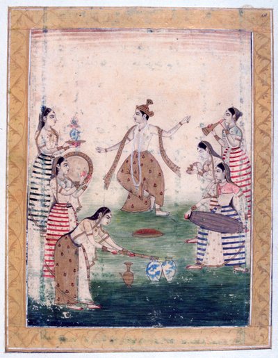 Vasanta Ragini, Álbum Ragamala, Escuela de Rajasthan, siglo XIX de Unbekannt