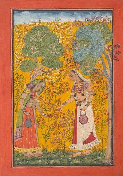 Vasanti Ragini, Página de una Serie Ragamala Guirnalda de Modos Musicales, ca. 1710 de Unbekannt