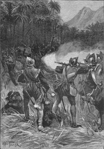 Vasco Núñez de Balboa luchando su camino hacia las Cordilleras, c1513 1908 de Unbekannt