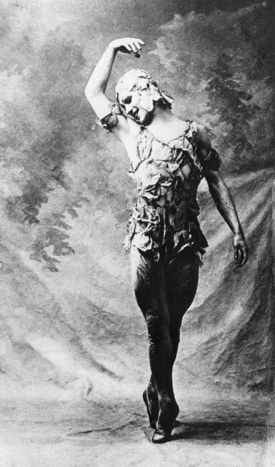 Vaslav Nijinsky, bailarín de ballet ruso, en Le Spectre de la Rose, París, 1911 de Unbekannt