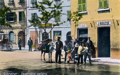 Vendedores de vegetales, Gibraltar, 1945 de Unbekannt