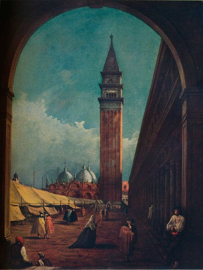 Venecia: Una Feria en la Plaza de San Marcos Vista a través de un Arco en el Extremo Suroeste, c. 1863 de Unbekannt