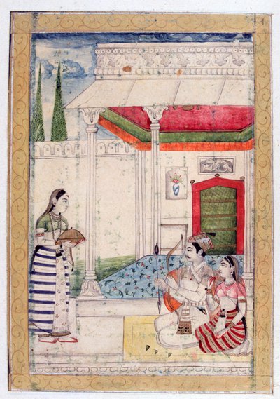 Vibhasa Ragini, Álbum Ragamala, Escuela de Rajastán, Siglo XIX de Unbekannt