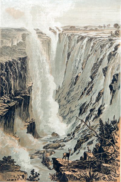 Cataratas Victoria, África, vista desde el este, 1866 de Unbekannt