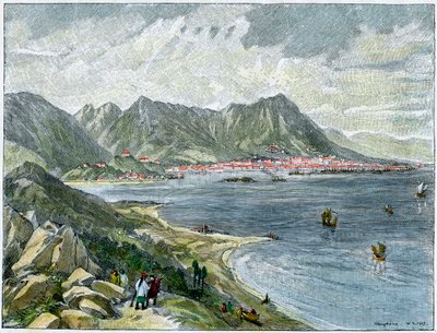 Victoria, Hong Kong, desde el continente chino, c1890 de Unbekannt