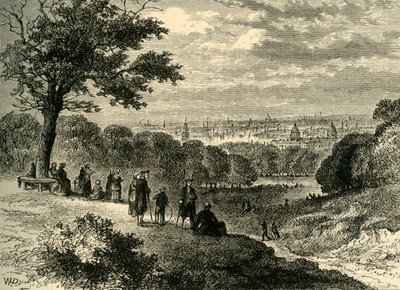 Vista desde One-Tree Hill, Greenwich Park, en 1846, c. 1878 de Unbekannt