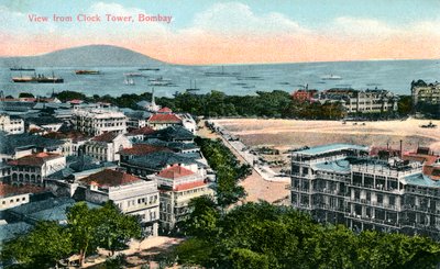 Vista desde la Torre del Reloj, Bombay, India, principios del siglo XX de Unbekannt