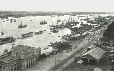 Vista desde el Puente Hooghly, Calcuta, India, 1895 de Unbekannt