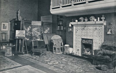 Vista en el estudio de Sir E. A. Waterlow, R.A., finales del siglo XIX-principios del siglo XX de Unbekannt