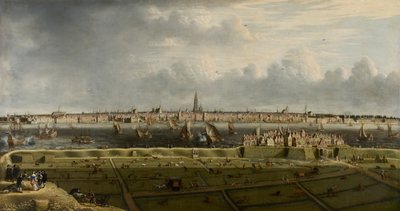 Vista de Amberes desde el Vlaams Hoofd de Unbekannt
