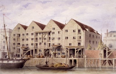 Vista del muelle de Chamberlain, Tooley Street, Bermondsey, Londres, 1846 de Unbekannt