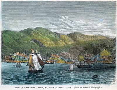 Vista de Charlotte Amalie, St Thomas, Indias Occidentales, c1880 de Unbekannt