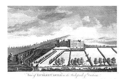 Vista del Castillo Lumley en el Obispado de Durham, c1779-1790 de Unbekannt