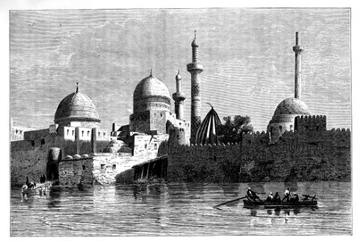 Vista de Mosul desde el río Tigris, Irak, c. 1890 de Unbekannt