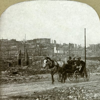 Vista de Nobb Hill. El distrito residencial de los millonarios, 1906 de Unbekannt