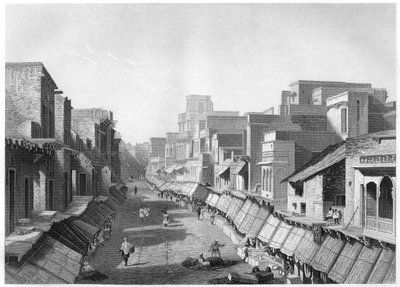 Vista de la calle principal, Agra, c1860 de Unbekannt