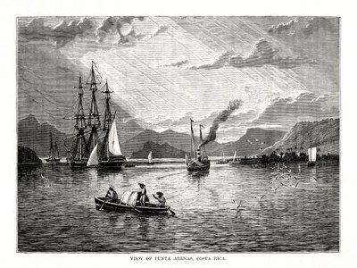 Vista de Punta Arenas, Costa Rica, 1877 de Unbekannt
