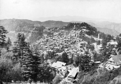 Vista de Shimla, desde Bonnie Moon, India, siglo XX de Unbekannt