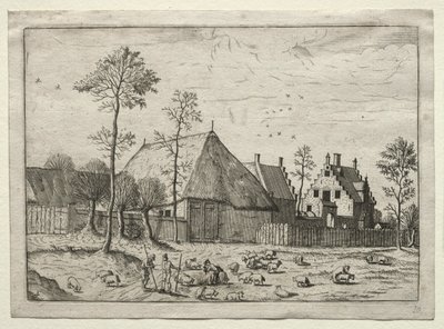 Vista de Pueblos en Brabante y Campine: Pastores con Rebaño, c. 1559 de Unbekannt