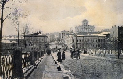 Vista de la calle Znamenka en invierno, Moscú, Rusia, principios del siglo XX de Unbekannt