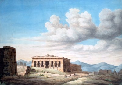 Vista de un templo egipcio, Dendera, siglo XIX de Unbekannt