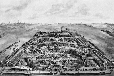 Vista de la Exposición Panrusa de 1882 Khodynka, Moscú, 1882 de Unbekannt