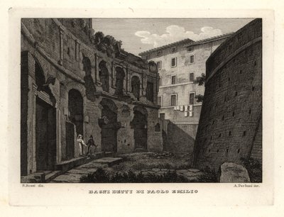 Vista de los Baños de Paolo Emilio en el Foro de Trajano, Bagni Detti di Paolo Emilio de Unbekannt