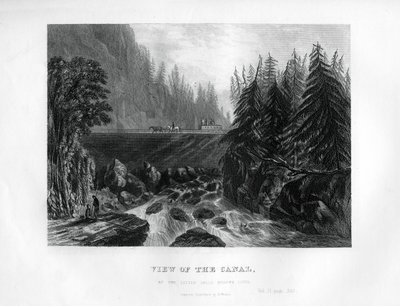 Vista del canal, en las pequeñas cataratas del río Mohawk, estado de Nueva York, 1855 de Unbekannt