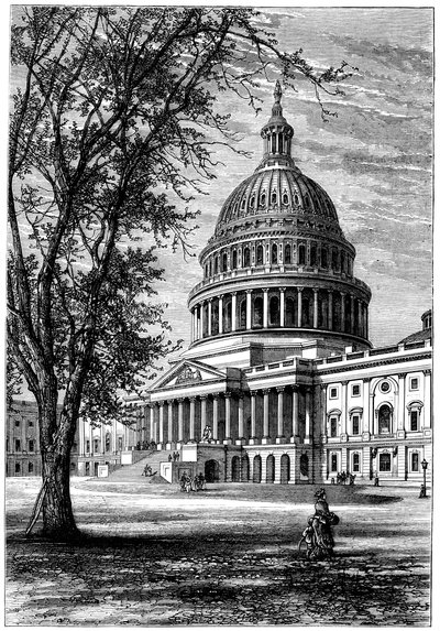 Vista del Capitolio, Washington DC, EE.UU., c1880 de Unbekannt