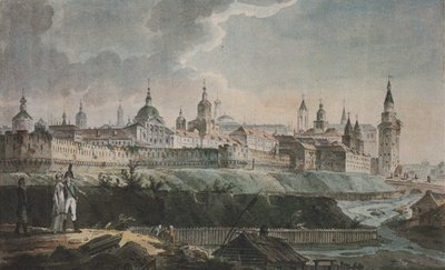 Vista del Kitay-gorod desde las ruinas de la lavandería de cañones, principios del siglo XIX de Unbekannt