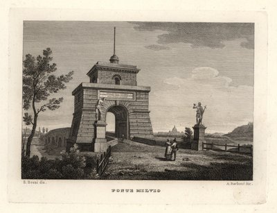 Vista del Puente Milvio, Roma de Unbekannt