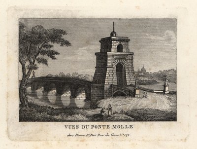 Vista del Puente Milvio, Roma de Unbekannt