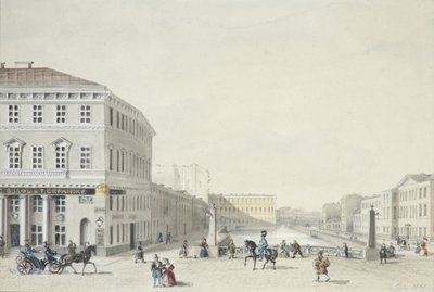 Vista del Malecón Moika desde el Puente de la Policía, 1839 de Unbekannt