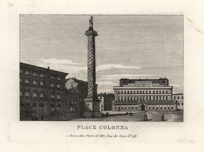 Vista de la Piazza Colonna con la Columna de Marco Aurelio, Roma de Unbekannt