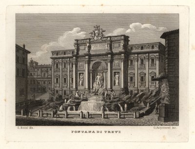 Vista de la Fuente de Trevi, Fontana di Trevi, Roma de Unbekannt