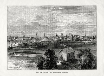 Vista de la ciudad de Melbourne, Victoria, Australia, 1877 de Unbekannt