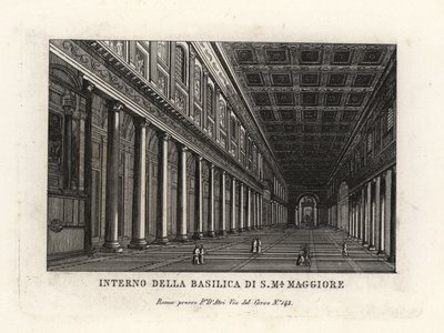 Vista del interior de la Basílica de Santa María la Mayor, Iglesia de Santa María la Mayor, Roma de Unbekannt