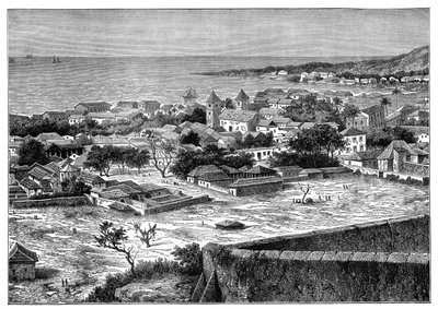Vista de la rada y la ciudad de San Paolo de Loanda, Angola, África Occidental, c. 1890 de Unbekannt