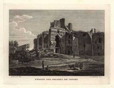 Vista de las ruinas del Palacio de los Césares, Palazzo de